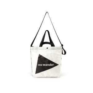 앤드원더 CORDURA logo tote bag large (WHITE)