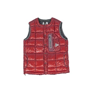 앤드원더 diamond stitch down vest (RED)
